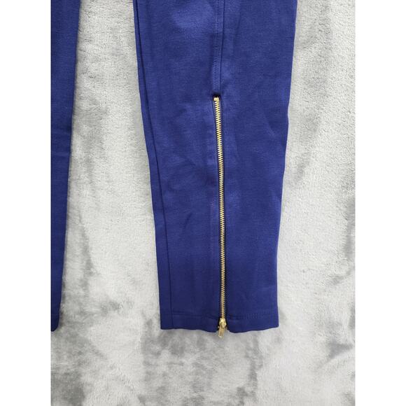NEW True Love USA High Waist Slim Fit Zipper Hem Pants Size M Blue Black Stretch - Picture 3 of 13